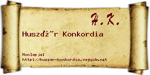 Huszár Konkordia névjegykártya